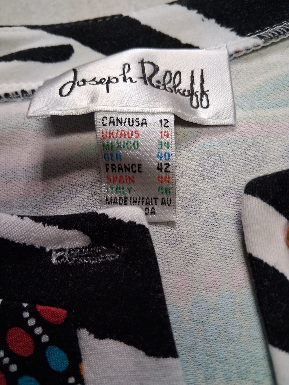 Joseph Ribkoff Multicolor Button-Down Print Shirt - Picture 4 of 6